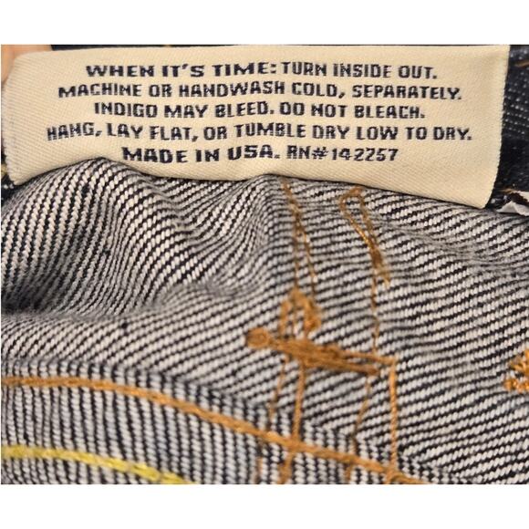 Raleigh Denim Jeans Handcrafted Made USA Dark Wash Mens 32X36 Slim Mid-rise - Picture 12 of 15